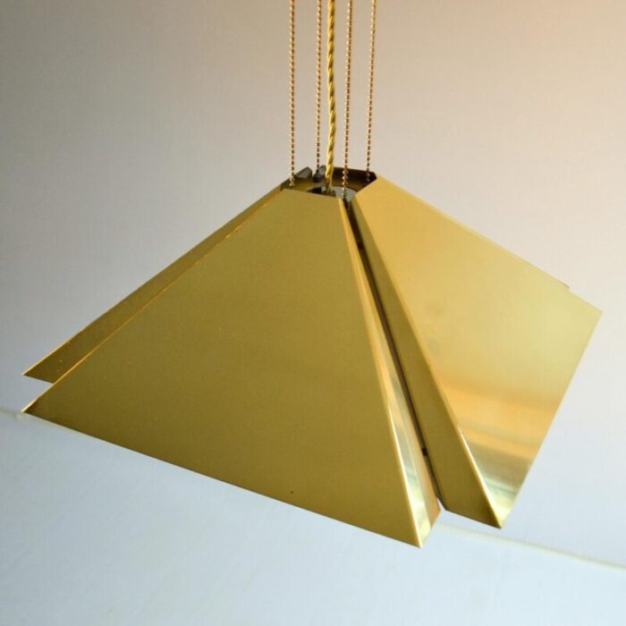 brass square adjustable pendant from dijkstra 1970s 2