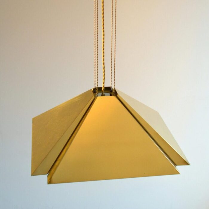 brass square adjustable pendant from dijkstra 1970s 3