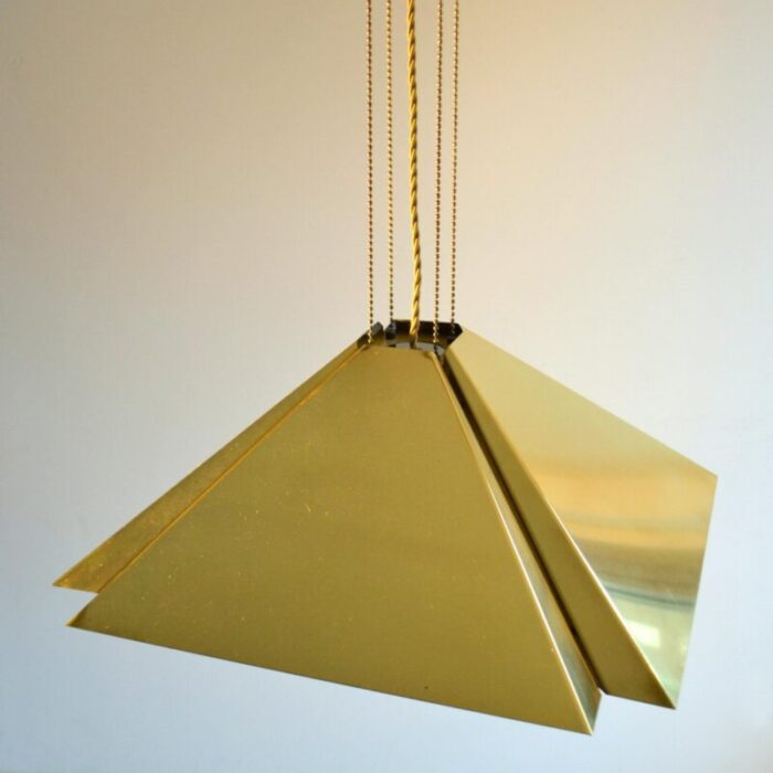 brass square adjustable pendant from dijkstra 1970s 4