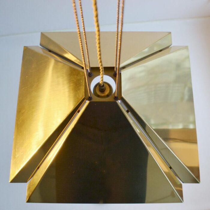 brass square adjustable pendant from dijkstra 1970s 9