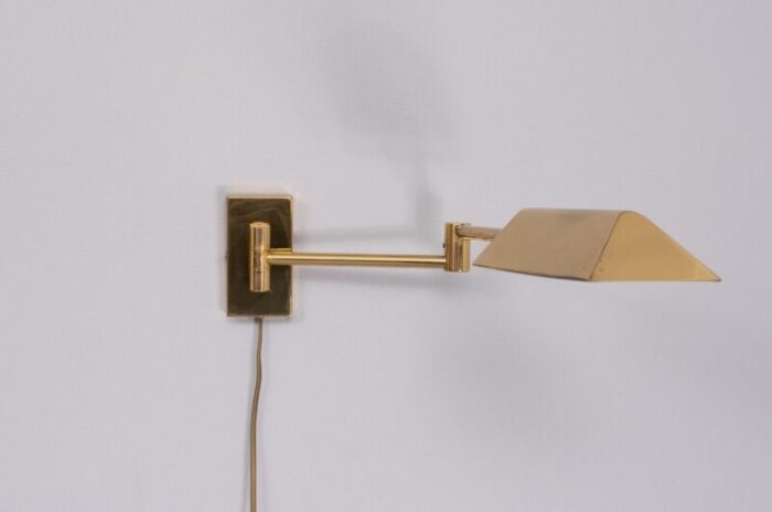 brass swing arm wall lamp germany 1978 0239