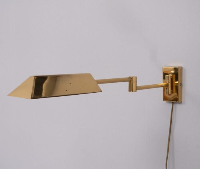 brass swing arm wall lamp germany 1978 0760