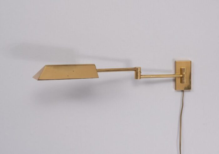 brass swing arm wall lamp germany 1978 1082