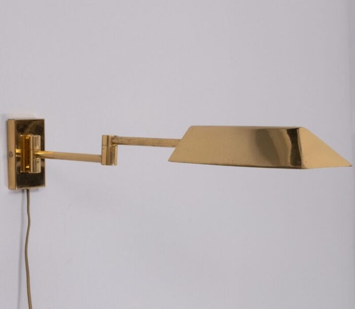 brass swing arm wall lamp germany 1978 3575