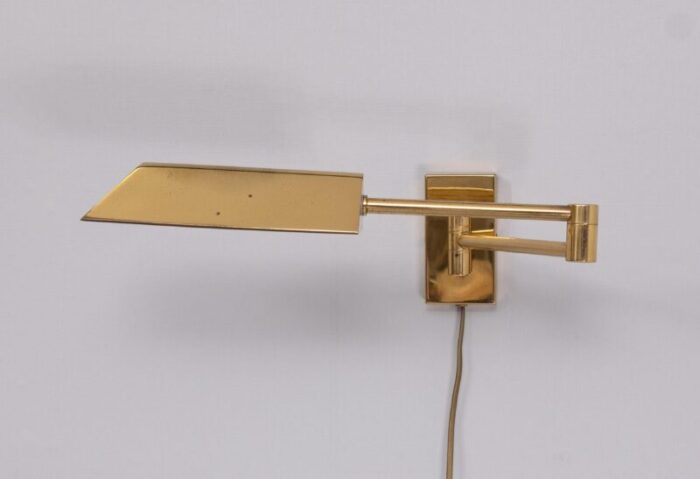 brass swing arm wall lamp germany 1978 3637