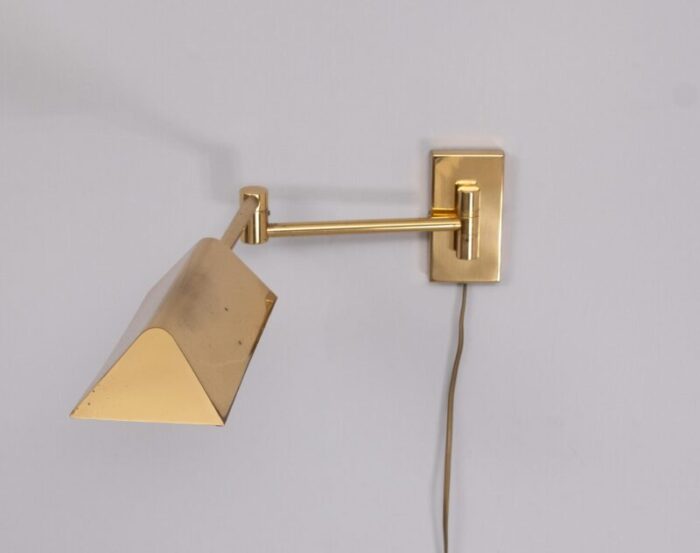 brass swing arm wall lamp germany 1978 4584