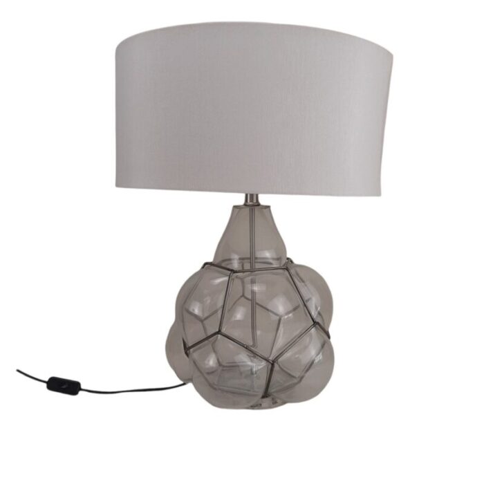 caged glass table lamp 1