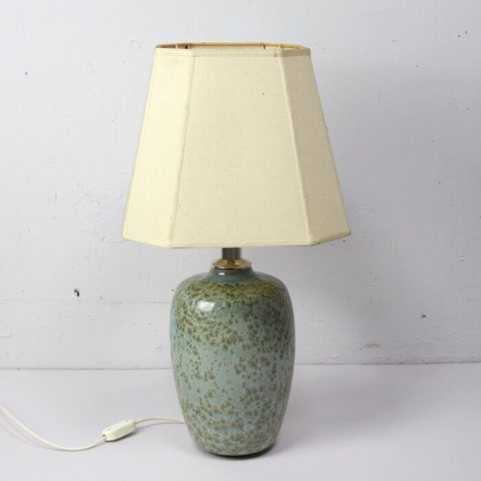 ceramic table lamp with crystallization 1970s 1