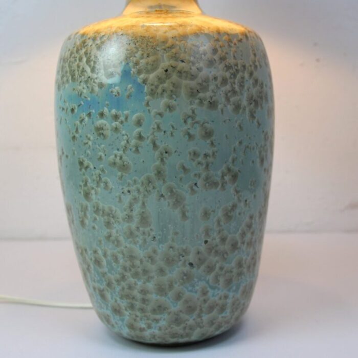 ceramic table lamp with crystallization 1970s 2