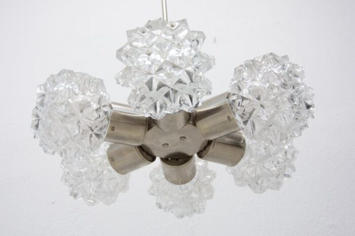 chandelier in cut glass from kamenicky senov 1970s 7