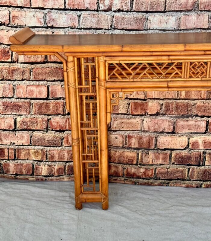 chinese chippendale bamboo console altar table 4032