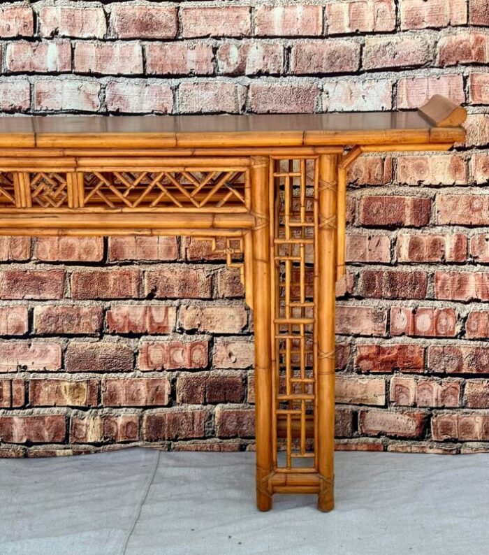 chinese chippendale bamboo console altar table 4420