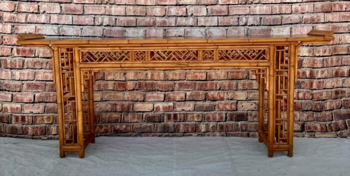 chinese chippendale bamboo console altar table 4745