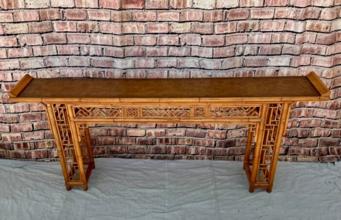 chinese chippendale bamboo console altar table 7259