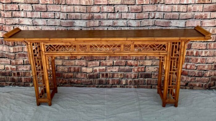 chinese chippendale bamboo console altar table 9538