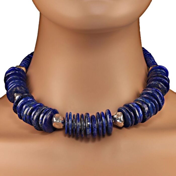 choker lapis lazuli and sterling silver necklace 3253