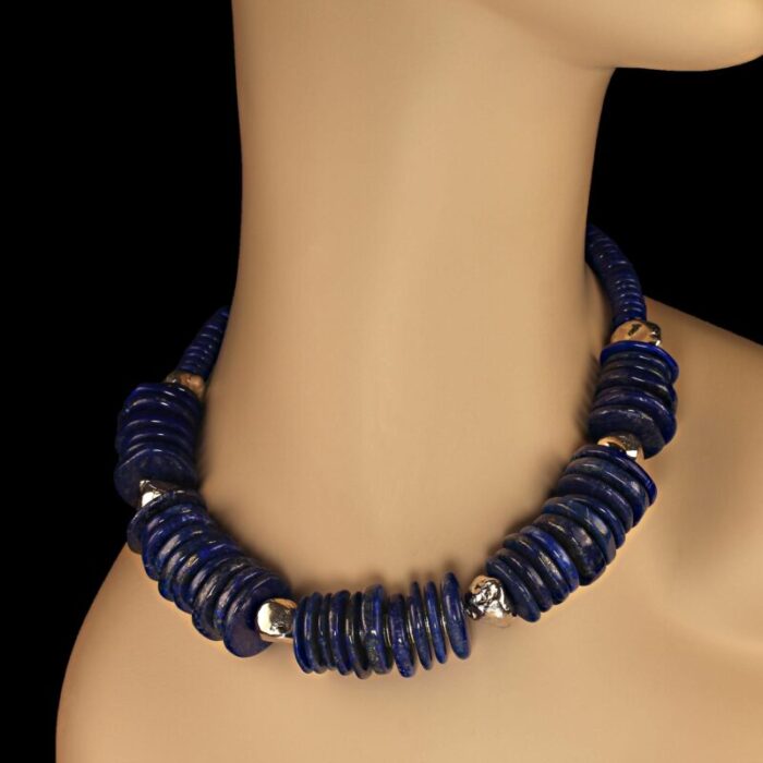 choker lapis lazuli and sterling silver necklace 6946