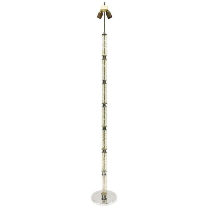 chrome and crystal floor lamp 1950s 1