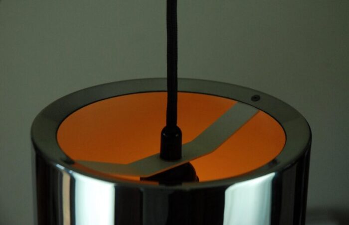 chrome sektor pendant lamp by jo hammerborg for fog and morup 1970s 0114