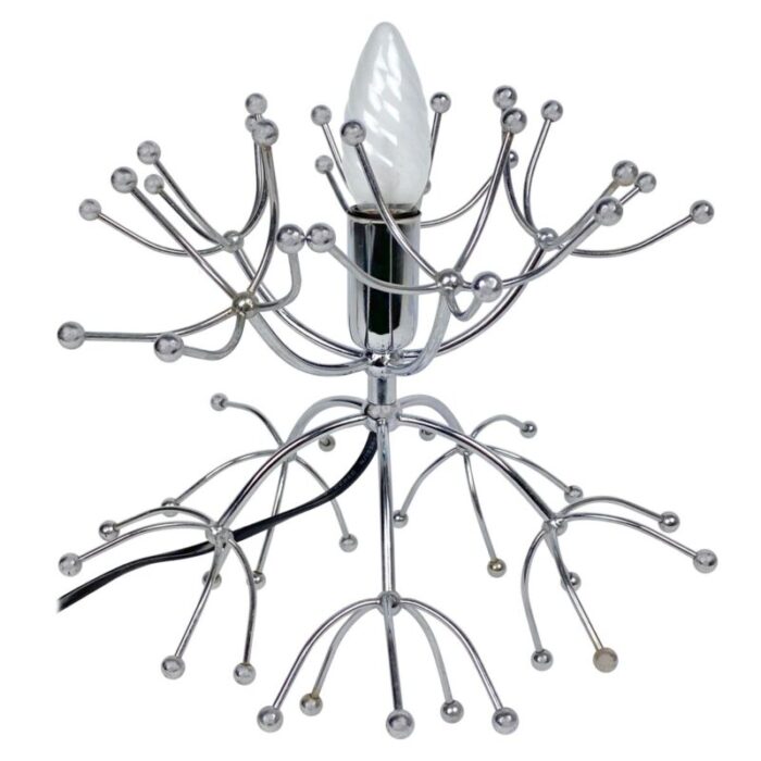 chrome sputnik table lamp from sciolari italy 1960s 1