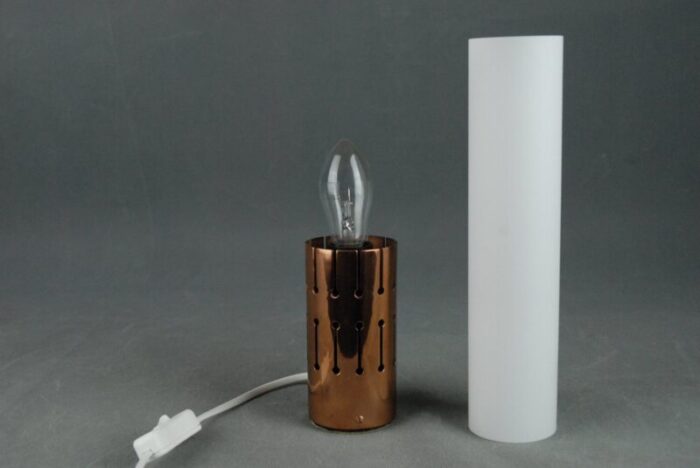 copper and glass table lamp for asea belysning sweden 8