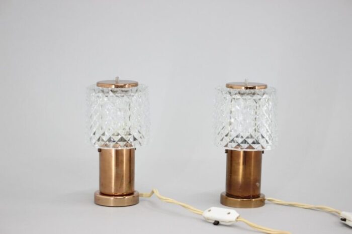 copper table lamps by kamenicky seno czechoslovakia 1970s set of 2 1