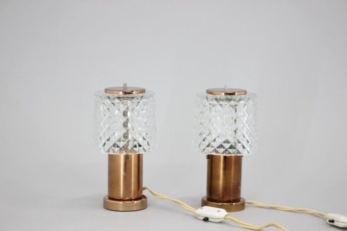 copper table lamps by kamenicky seno czechoslovakia 1970s set of 2 2