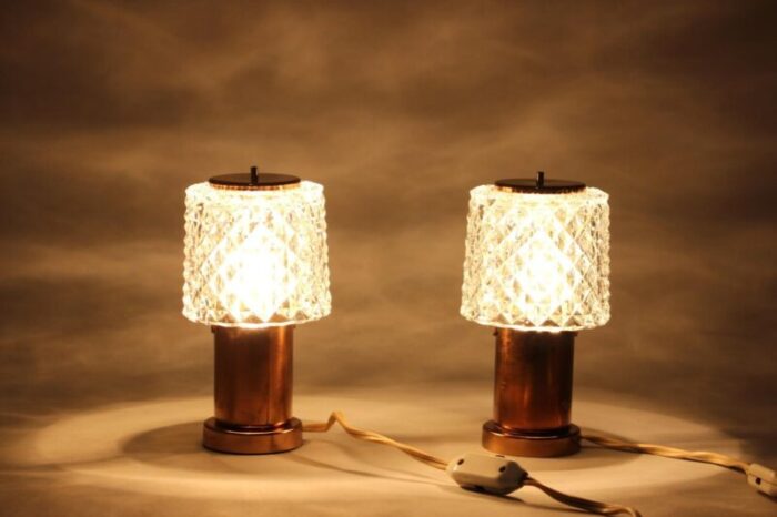 copper table lamps by kamenicky seno czechoslovakia 1970s set of 2 5