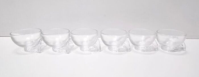 crystal serving bowls by taddei sestini for kristall krisla 1970s set of 7 3229