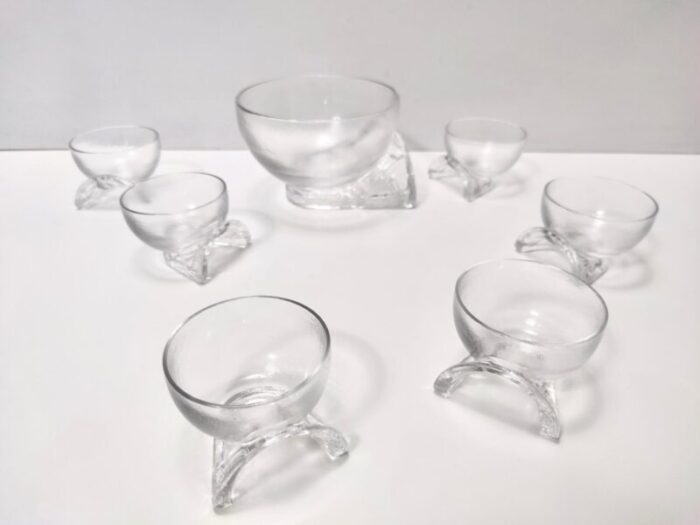 crystal serving bowls by taddei sestini for kristall krisla 1970s set of 7 8968