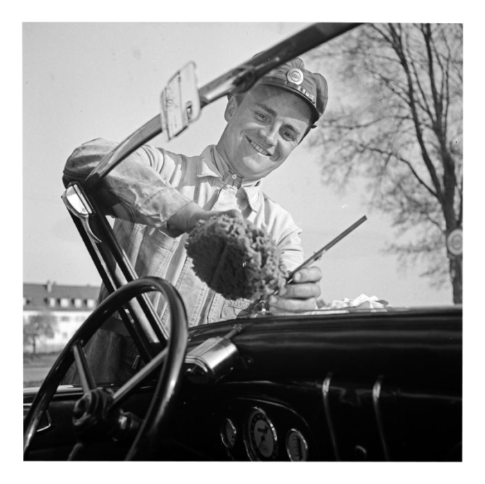 customer service at the petrol station 1930 photographic print 7790