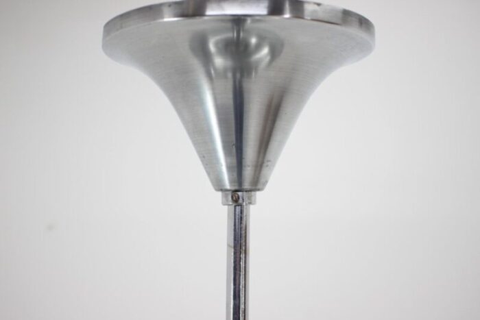 czechoslovakian bauhaus pendant in aluminium and glass 1930s 6