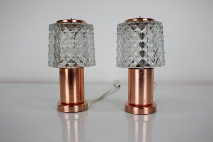 czechoslovakian copper table lamps by kamenicky senov 1970s set of 2 4