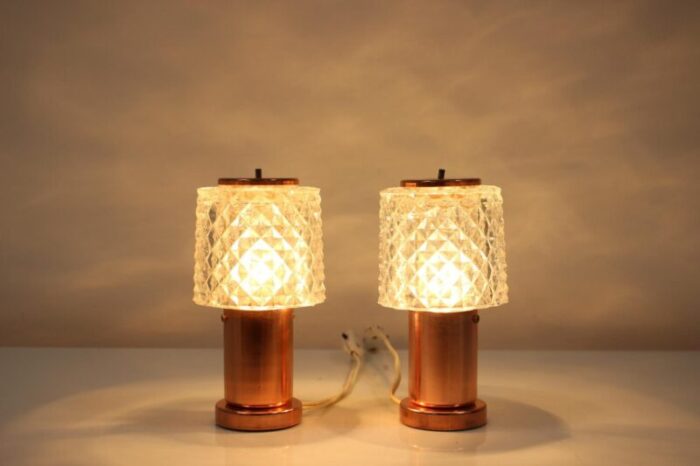 czechoslovakian copper table lamps by kamenicky senov 1970s set of 2 6