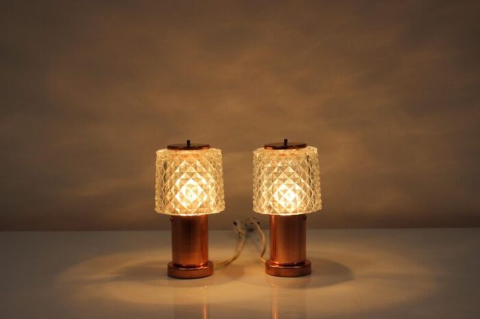 czechoslovakian copper table lamps by kamenicky senov 1970s set of 2 8