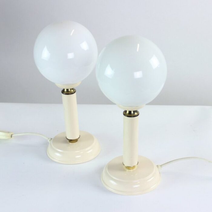 czechoslovakian lamps in opaline glass 1970s set of 2 2