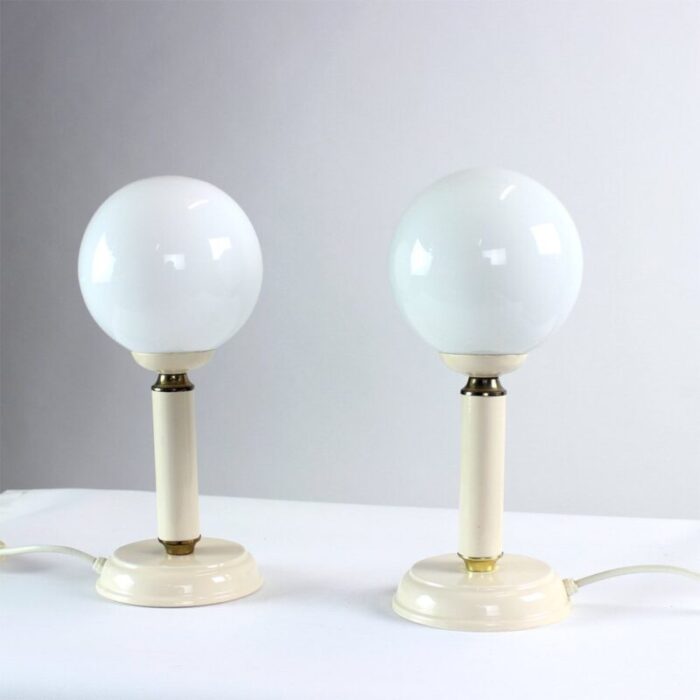 czechoslovakian lamps in opaline glass 1970s set of 2 4