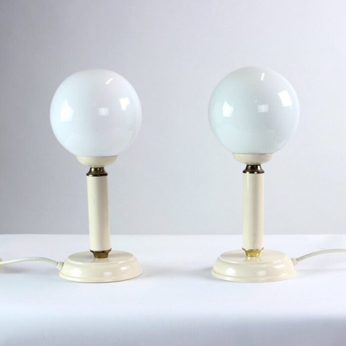 czechoslovakian lamps in opaline glass 1970s set of 2 5