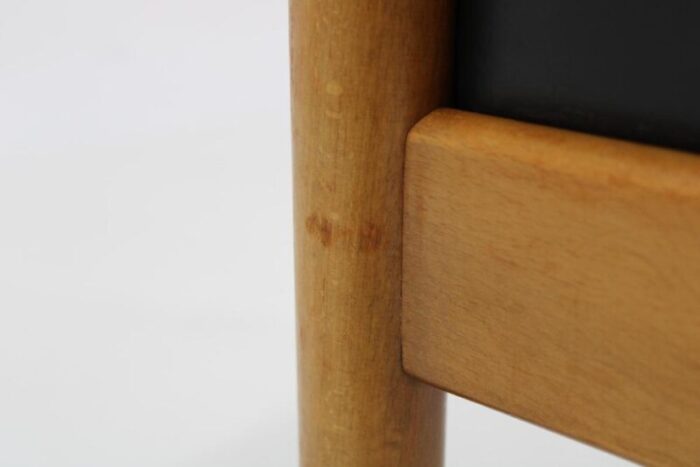 danish beech leather stool 1960s 7334