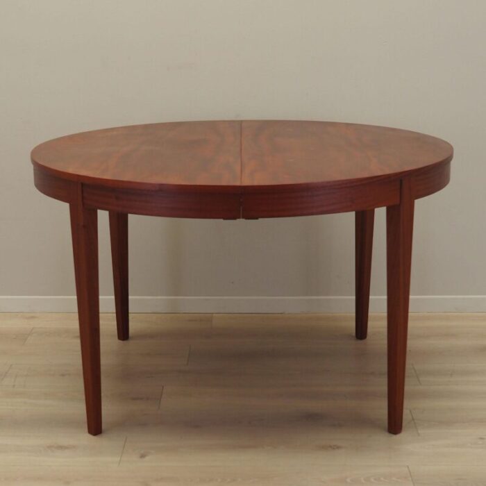 danish round mahogany table 1970s 3552