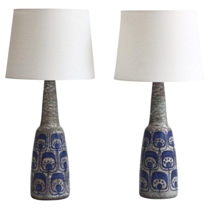 danish stoneware table lamps from michael andersen sons 1960s set of 2 1