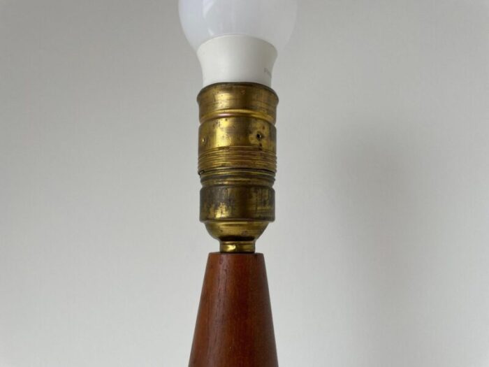 danish teak floor lamp on vintage sideboard 1960s 3