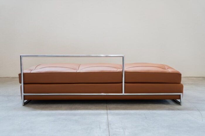 daybed sofa in cognac leather by eileen gra for vereinigte werkstatten collection 1980s 0764