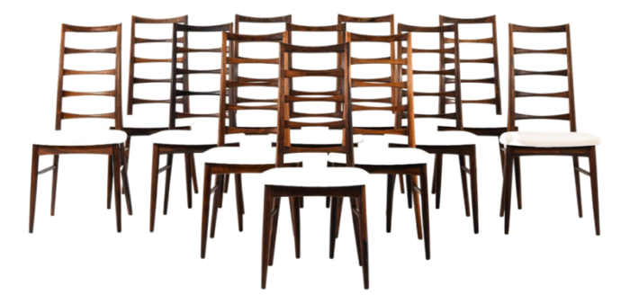 dining chairs in rosewood by niels kofoed 1961 set of 12 0054