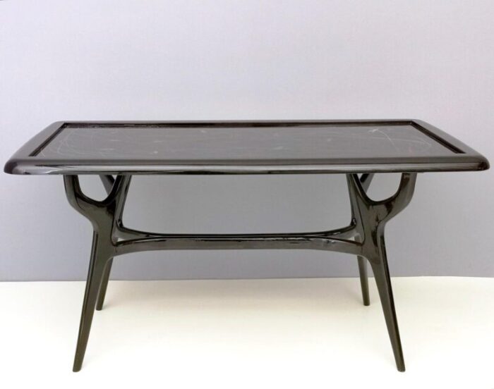 dining table with glass top lacquered by enzio wenk italy 1950s 3952