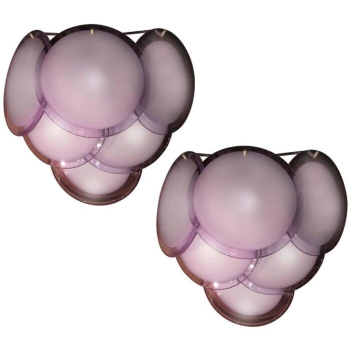 disc sconces by vistosi murano 1970s set of 2 1 1