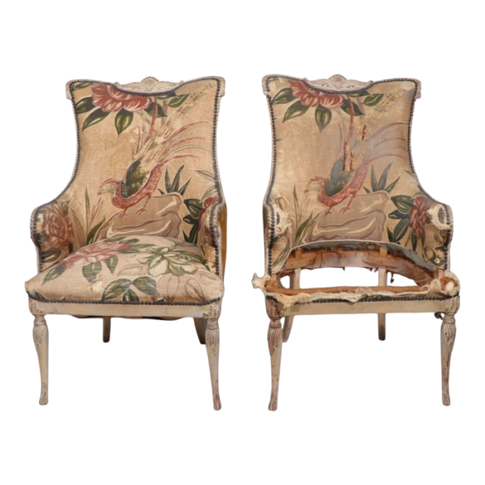 dramatic pr high style art deco hollywood regency grosfeld house style chairs 1268