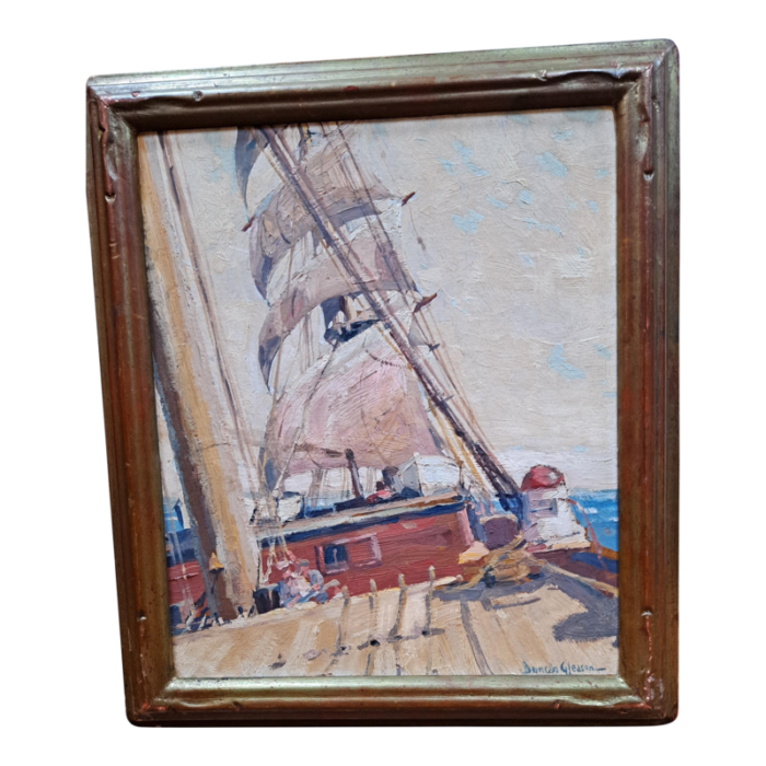 duncan gleason 1881 1959 study for under sail oil paint on board painting 4278