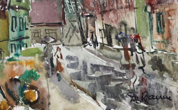 dzidra bauma in a small town 1969 watercolor 0087