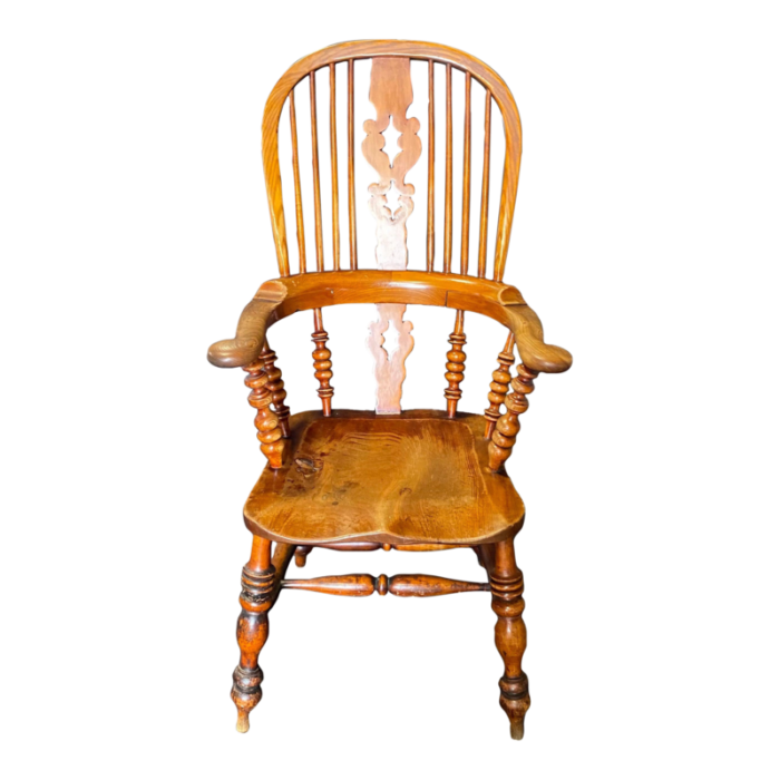 early 1900s english broad arm windsor chair 1128